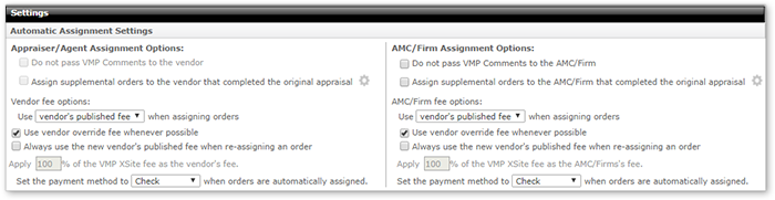 Automatic Assigment Settings