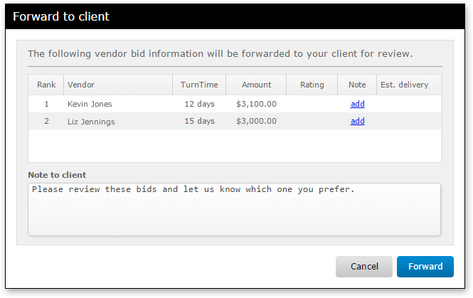 Add vendor dialog