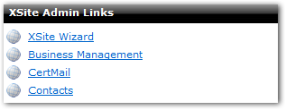 XSite Admin Links