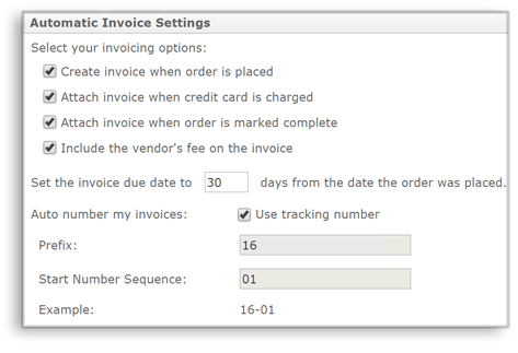 Automatic Invoice Settings