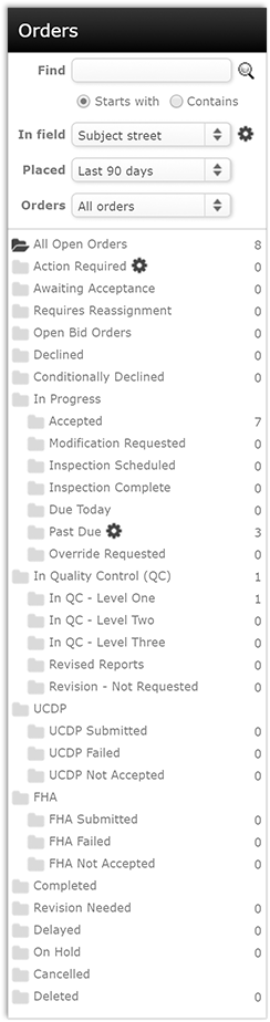 List of Order Filters