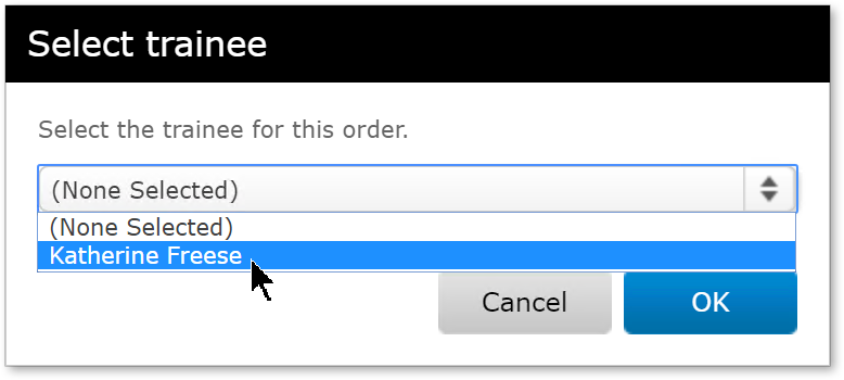 Select Trainees Add a trainee