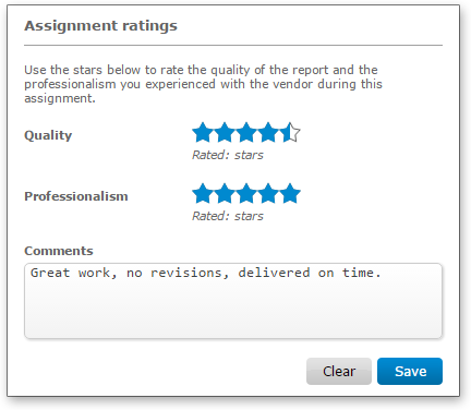 Assignment Ratings
