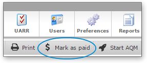 Mark as paid toolbar item