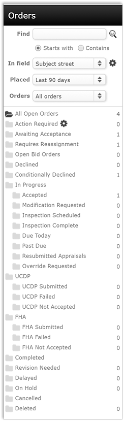 List of Order Filters