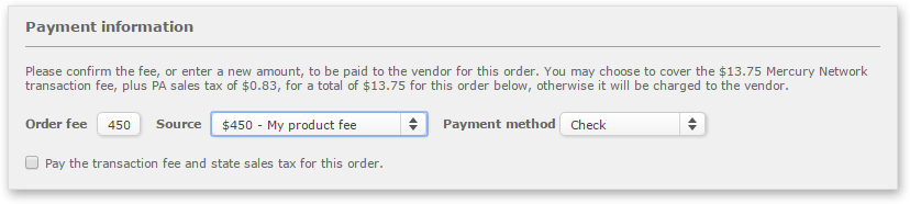 Order Payment Information