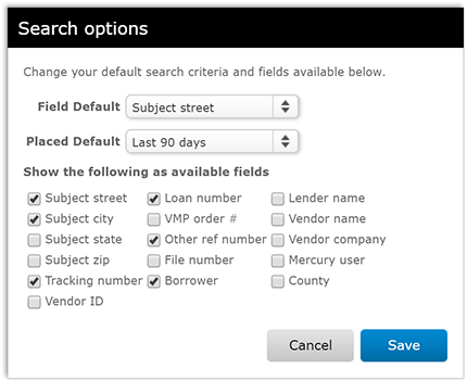 Search Options