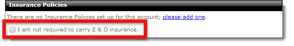 E&O Insruance not required