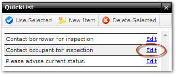 Edit QuickList