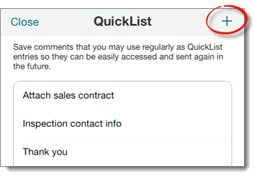 Add new QuickList Item
