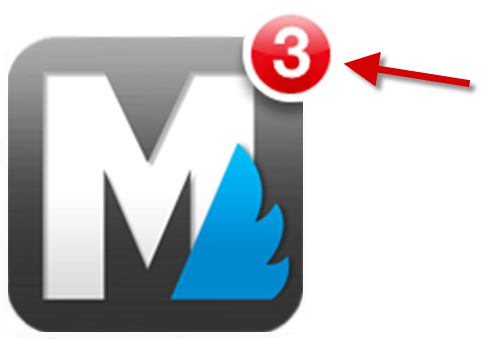 Badge count showing the number of new orders