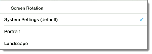 Screen Rotation Settings