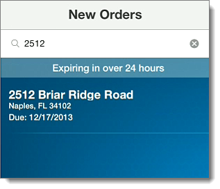 Search for orders