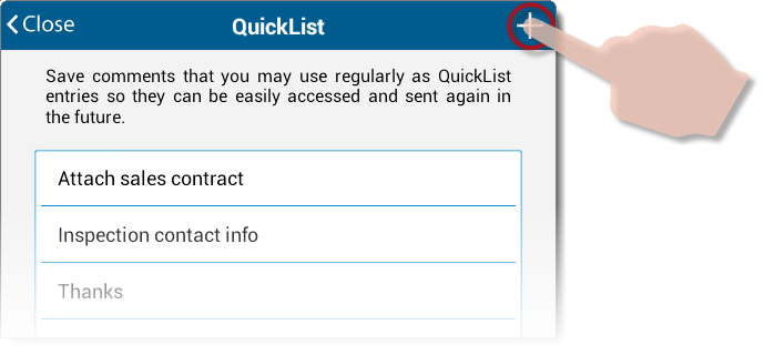 Add new QuickList Item