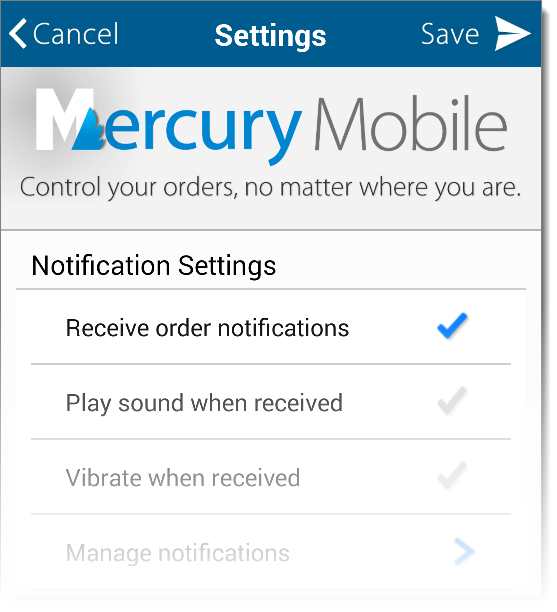 Mercury Mobile Settings